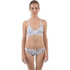 Katsushika Hokusai, Egrets From Quick Lessons In Simplified Drawing Wrap Around Bikini Set by Valentinaart