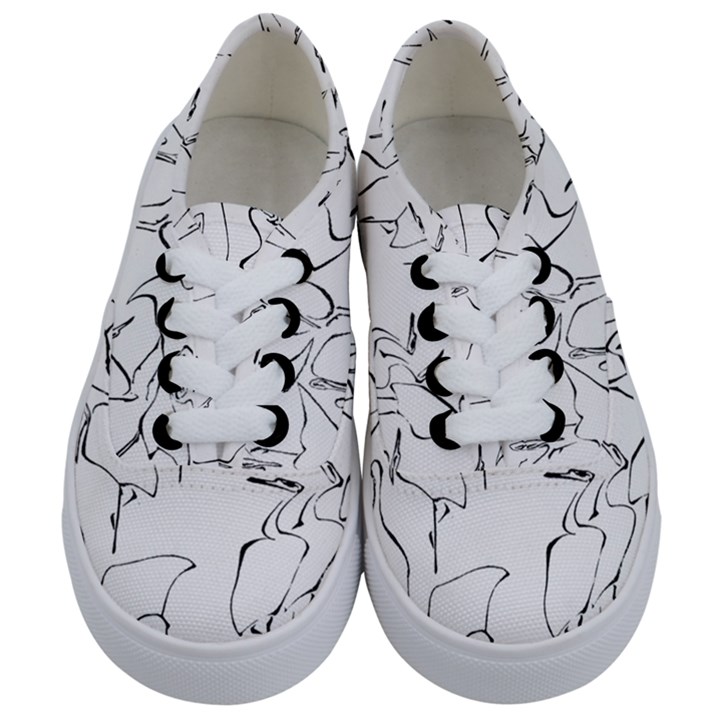 Katsushika Hokusai, Egrets from quick lessons in simplified drawing Kids  Classic Low Top Sneakers