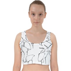 Katsushika Hokusai, Egrets From Quick Lessons In Simplified Drawing Velvet Racer Back Crop Top by Valentinaart