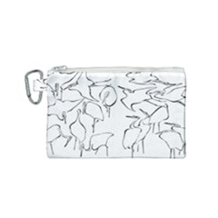 Katsushika Hokusai, Egrets From Quick Lessons In Simplified Drawing Canvas Cosmetic Bag (small) by Valentinaart