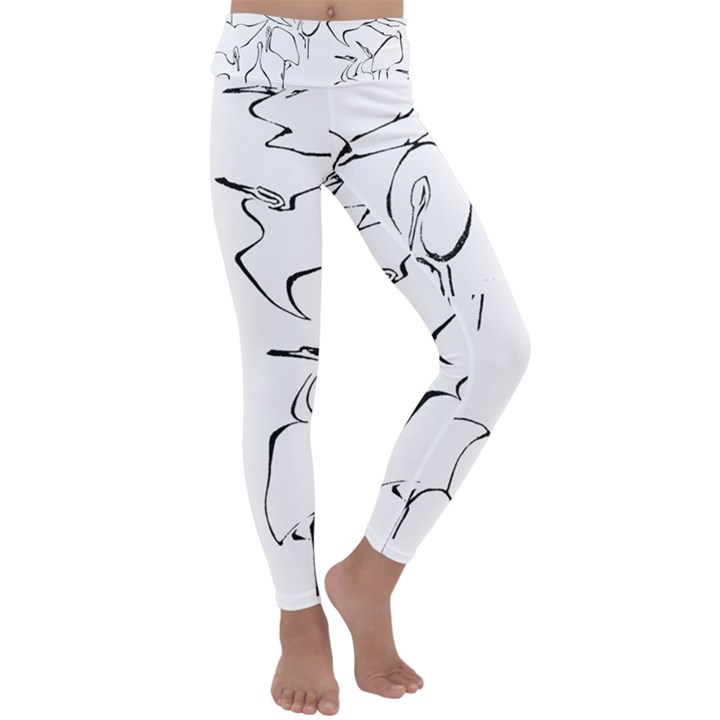 Katsushika Hokusai, Egrets from quick lessons in simplified drawing Kids  Lightweight Velour Classic Yoga Leggings