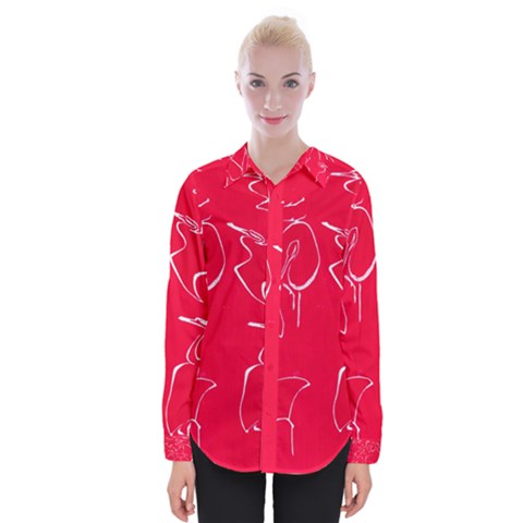 Katsushika Hokusai, Egrets From Quick Lessons In Simplified Drawing Womens Long Sleeve Shirt by Valentinaart