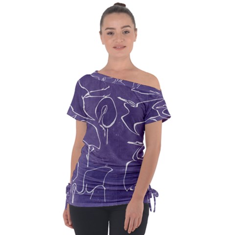 Katsushika Hokusai, Egrets From Quick Lessons In Simplified Drawing Tie-up Tee by Valentinaart