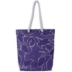 Katsushika Hokusai, Egrets From Quick Lessons In Simplified Drawing Full Print Rope Handle Tote (small) by Valentinaart