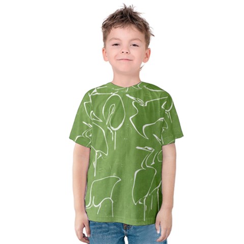 Katsushika Hokusai, Egrets From Quick Lessons In Simplified Drawing Kids  Cotton Tee by Valentinaart