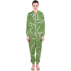 Katsushika Hokusai, Egrets From Quick Lessons In Simplified Drawing Hooded Jumpsuit (ladies)  by Valentinaart