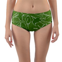 Katsushika Hokusai, Egrets From Quick Lessons In Simplified Drawing Reversible Mid-waist Bikini Bottoms by Valentinaart