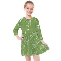 Katsushika Hokusai, Egrets From Quick Lessons In Simplified Drawing Kids  Quarter Sleeve Shirt Dress by Valentinaart