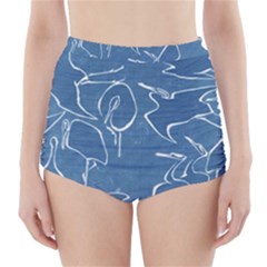 Katsushika Hokusai, Egrets From Quick Lessons In Simplified Drawing High-waisted Bikini Bottoms by Valentinaart