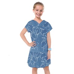 Katsushika Hokusai, Egrets From Quick Lessons In Simplified Drawing Kids  Drop Waist Dress by Valentinaart