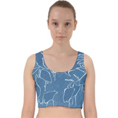 Katsushika Hokusai, Egrets From Quick Lessons In Simplified Drawing Velvet Racer Back Crop Top by Valentinaart