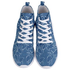 Katsushika Hokusai, Egrets From Quick Lessons In Simplified Drawing Men s Lightweight High Top Sneakers by Valentinaart