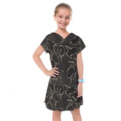 Katsushika Hokusai, Egrets From Quick Lessons In Simplified Drawing Kids  Drop Waist Dress by Valentinaart