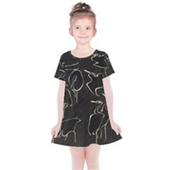 Katsushika Hokusai, Egrets From Quick Lessons In Simplified Drawing Kids  Simple Cotton Dress by Valentinaart