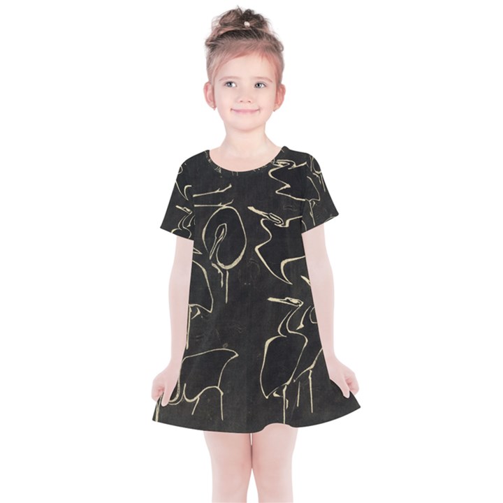 Katsushika Hokusai, Egrets from quick lessons in simplified drawing Kids  Simple Cotton Dress