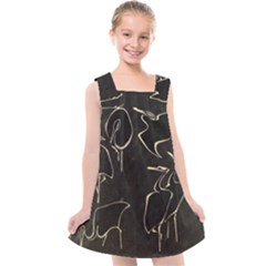 Katsushika Hokusai, Egrets From Quick Lessons In Simplified Drawing Kids  Cross Back Dress by Valentinaart