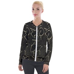 Katsushika Hokusai, Egrets From Quick Lessons In Simplified Drawing Velour Zip Up Jacket