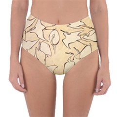 Katsushika Hokusai, Egrets From Quick Lessons In Simplified Drawing Reversible High-waist Bikini Bottoms by Valentinaart