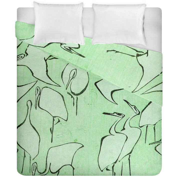 Katsushika Hokusai, Egrets from quick lessons in simplified drawing Duvet Cover Double Side (California King Size)