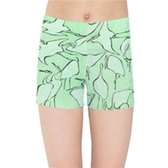 Katsushika Hokusai, Egrets From Quick Lessons In Simplified Drawing Kids  Sports Shorts by Valentinaart