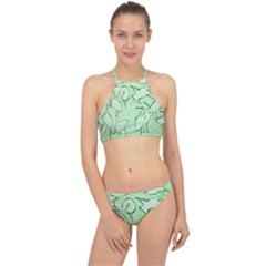 Katsushika Hokusai, Egrets From Quick Lessons In Simplified Drawing Racer Front Bikini Set by Valentinaart