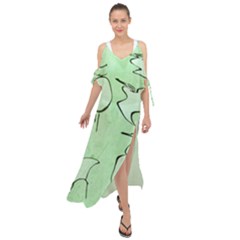 Katsushika Hokusai, Egrets From Quick Lessons In Simplified Drawing Maxi Chiffon Cover Up Dress by Valentinaart