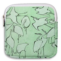 Katsushika Hokusai, Egrets From Quick Lessons In Simplified Drawing Mini Square Pouch by Valentinaart