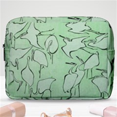 Katsushika Hokusai, Egrets From Quick Lessons In Simplified Drawing Make Up Pouch (large) by Valentinaart