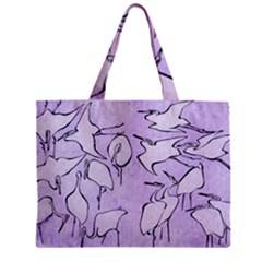 Katsushika Hokusai, Egrets From Quick Lessons In Simplified Drawing Zipper Mini Tote Bag by Valentinaart