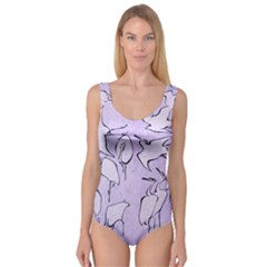 Katsushika Hokusai, Egrets From Quick Lessons In Simplified Drawing Princess Tank Leotard  by Valentinaart