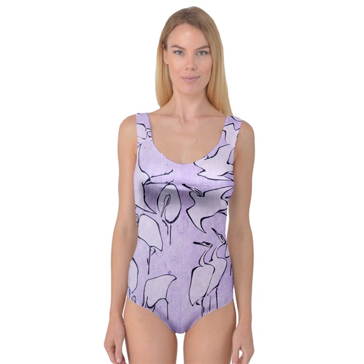 Katsushika Hokusai, Egrets from quick lessons in simplified drawing Princess Tank Leotard 