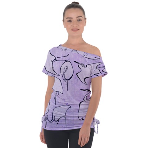 Katsushika Hokusai, Egrets From Quick Lessons In Simplified Drawing Tie-up Tee by Valentinaart