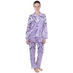 Katsushika Hokusai, Egrets From Quick Lessons In Simplified Drawing Satin Long Sleeve Pyjamas Set by Valentinaart