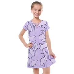 Katsushika Hokusai, Egrets From Quick Lessons In Simplified Drawing Kids  Cross Web Dress by Valentinaart