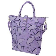 Katsushika Hokusai, Egrets From Quick Lessons In Simplified Drawing Buckle Top Tote Bag by Valentinaart