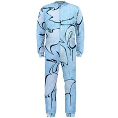 Katsushika Hokusai, Egrets From Quick Lessons In Simplified Drawing Onepiece Jumpsuit (men)  by Valentinaart