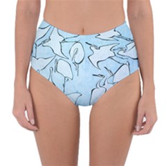 Katsushika Hokusai, Egrets From Quick Lessons In Simplified Drawing Reversible High-waist Bikini Bottoms by Valentinaart