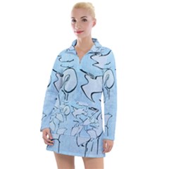 Katsushika Hokusai, Egrets From Quick Lessons In Simplified Drawing Women s Hoodie Dress