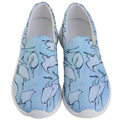 Katsushika Hokusai, Egrets From Quick Lessons In Simplified Drawing Men s Lightweight Slip Ons by Valentinaart