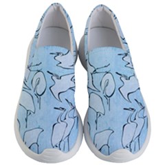 Katsushika Hokusai, Egrets From Quick Lessons In Simplified Drawing Women s Lightweight Slip Ons by Valentinaart