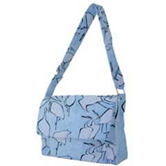 Katsushika Hokusai, Egrets From Quick Lessons In Simplified Drawing Full Print Messenger Bag by Valentinaart