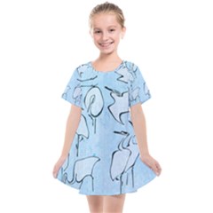 Katsushika Hokusai, Egrets From Quick Lessons In Simplified Drawing Kids  Smock Dress by Valentinaart