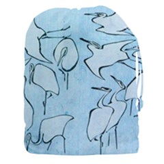 Katsushika Hokusai, Egrets From Quick Lessons In Simplified Drawing Drawstring Pouch (xxxl) by Valentinaart