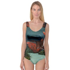 Awesome Mechanical Whale In The Deep Ocean Princess Tank Leotard  by FantasyWorld7