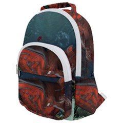 Awesome Mechanical Whale In The Deep Ocean Rounded Multi Pocket Backpack by FantasyWorld7