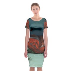 Awesome Mechanical Whale In The Deep Ocean Classic Short Sleeve Midi Dress by FantasyWorld7