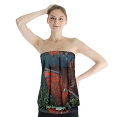 Awesome Mechanical Whale In The Deep Ocean Strapless Top by FantasyWorld7