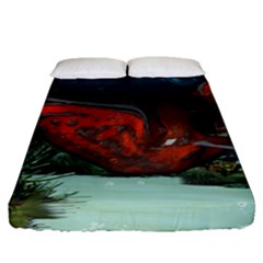 Awesome Mechanical Whale In The Deep Ocean Fitted Sheet (queen Size) by FantasyWorld7