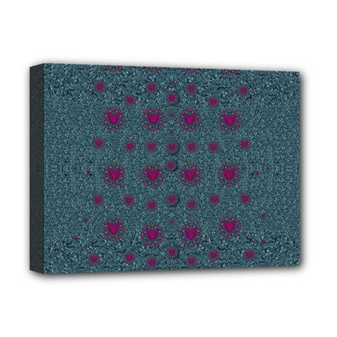 Lovely Ornate Hearts Of Love Deluxe Canvas 16  X 12  (stretched)  by pepitasart