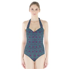 Lovely Ornate Hearts Of Love Halter Swimsuit by pepitasart